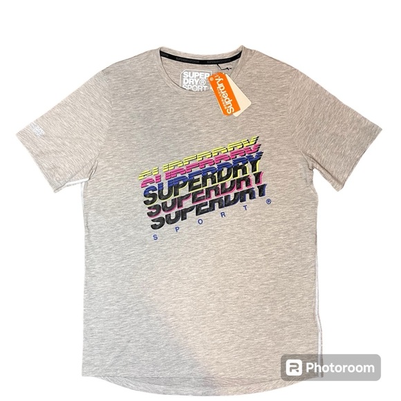 Superdry Other - SUPERDRY Sport Mens Grey Short Sleeve Graphic Tee Reflective T-Shirt ActiveWear